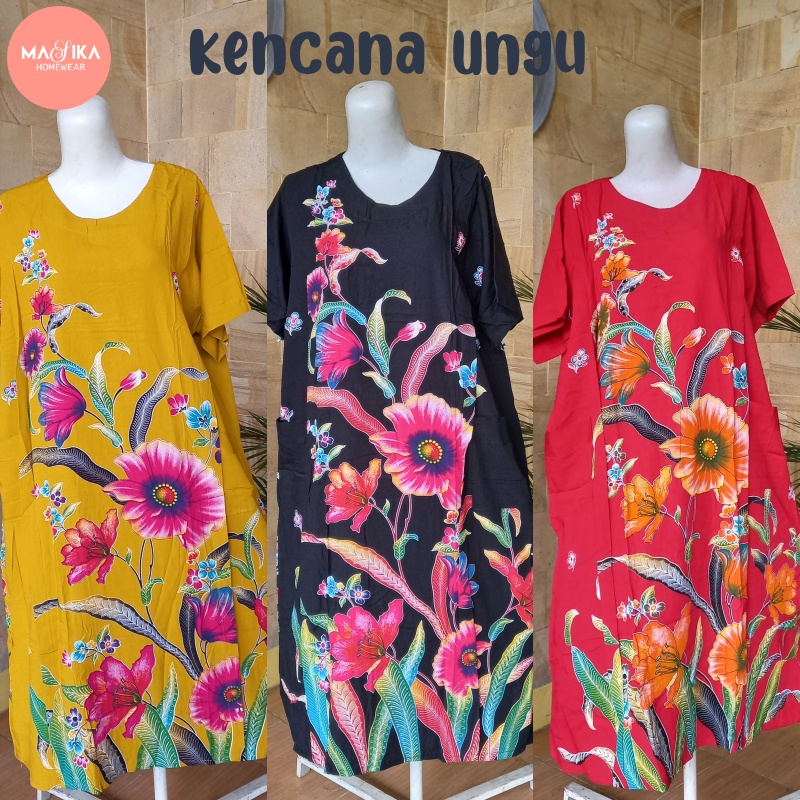 Daster Kencana Ungu Label Biru | Daster Solo Premium | Daster KU Homedress  | Daster Premium KU Asli