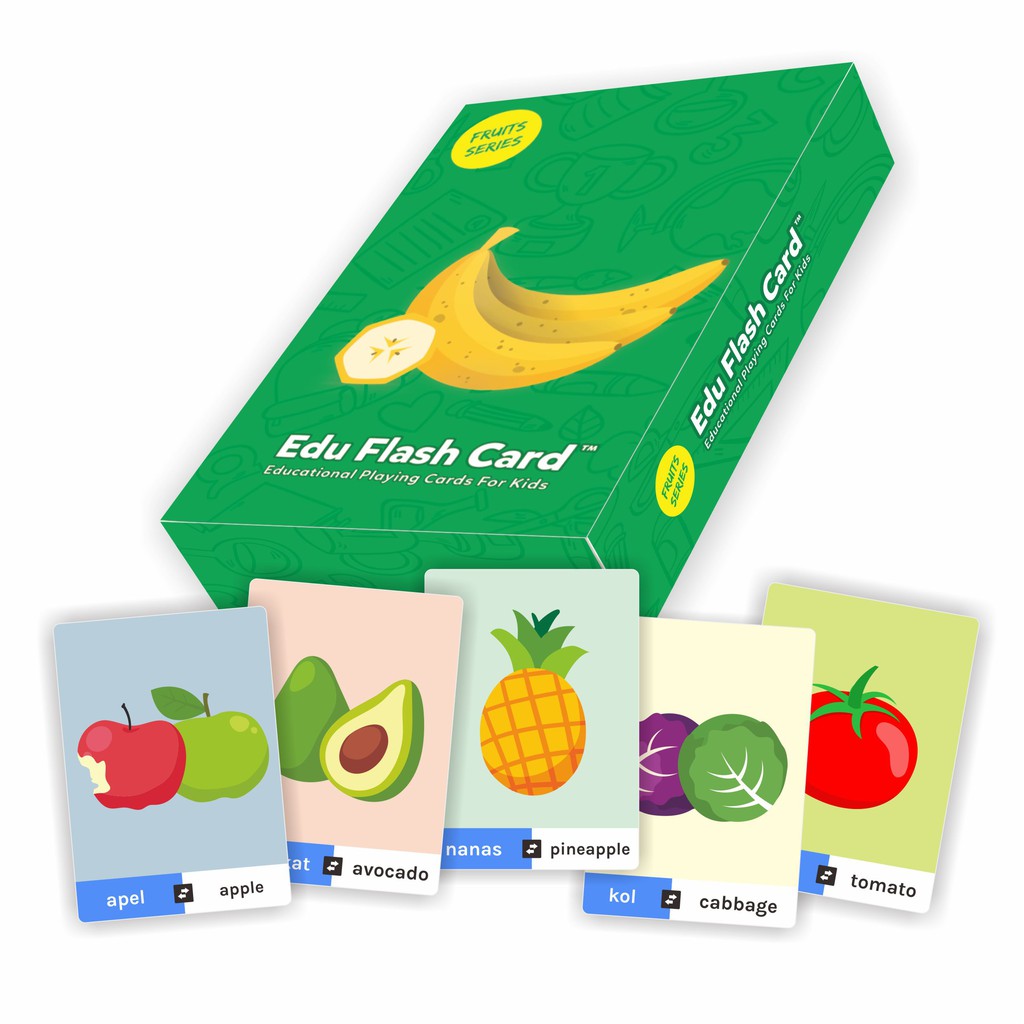 EDU FLASHCARD BUAH&SAYUR | belajar bahasa ingggris buah