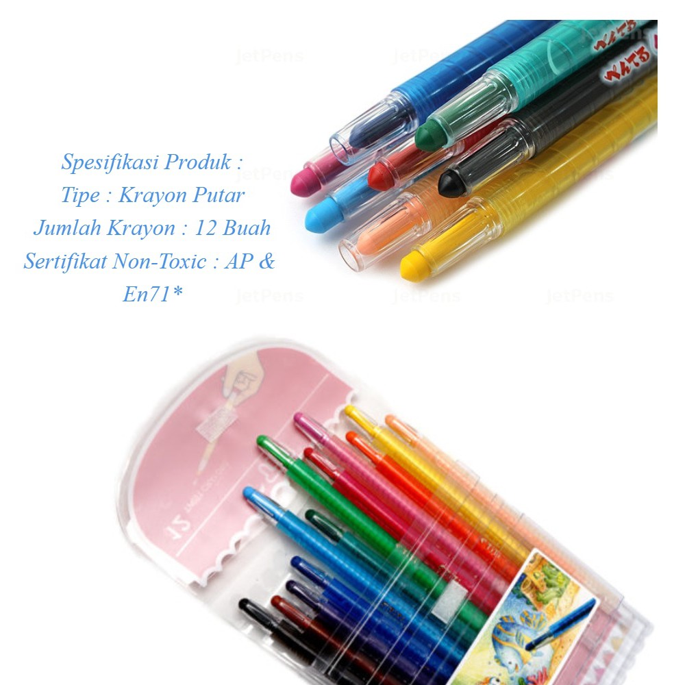 JG - CRAYON TITI / Krayon Putar Titi 12 Twist Crayons