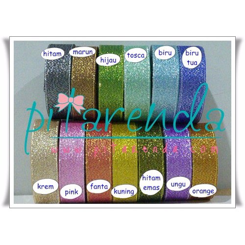 

FRESH PEGL 01 Pita Metalik Glitter Warna 1 inch per ROL ISTIMEWA