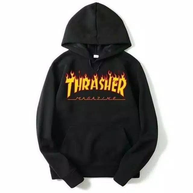 Happy Shopping Fashion Sweater Hoodie Thrasher Imagazine Long Sleeve Hitam