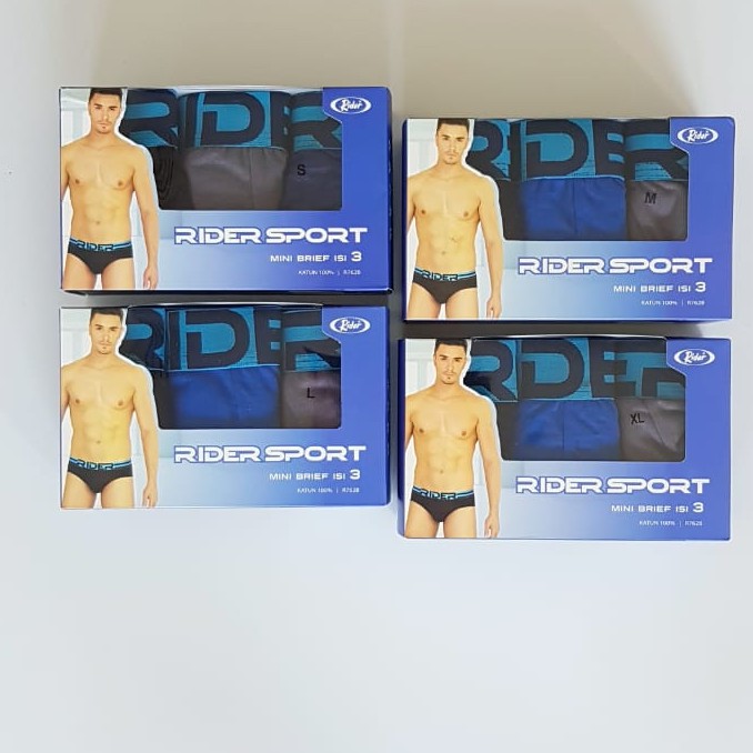 Celana Dalam Pria - RIDER Sport 762B / Underwear - 1 Box isi 3 Pcs Warna