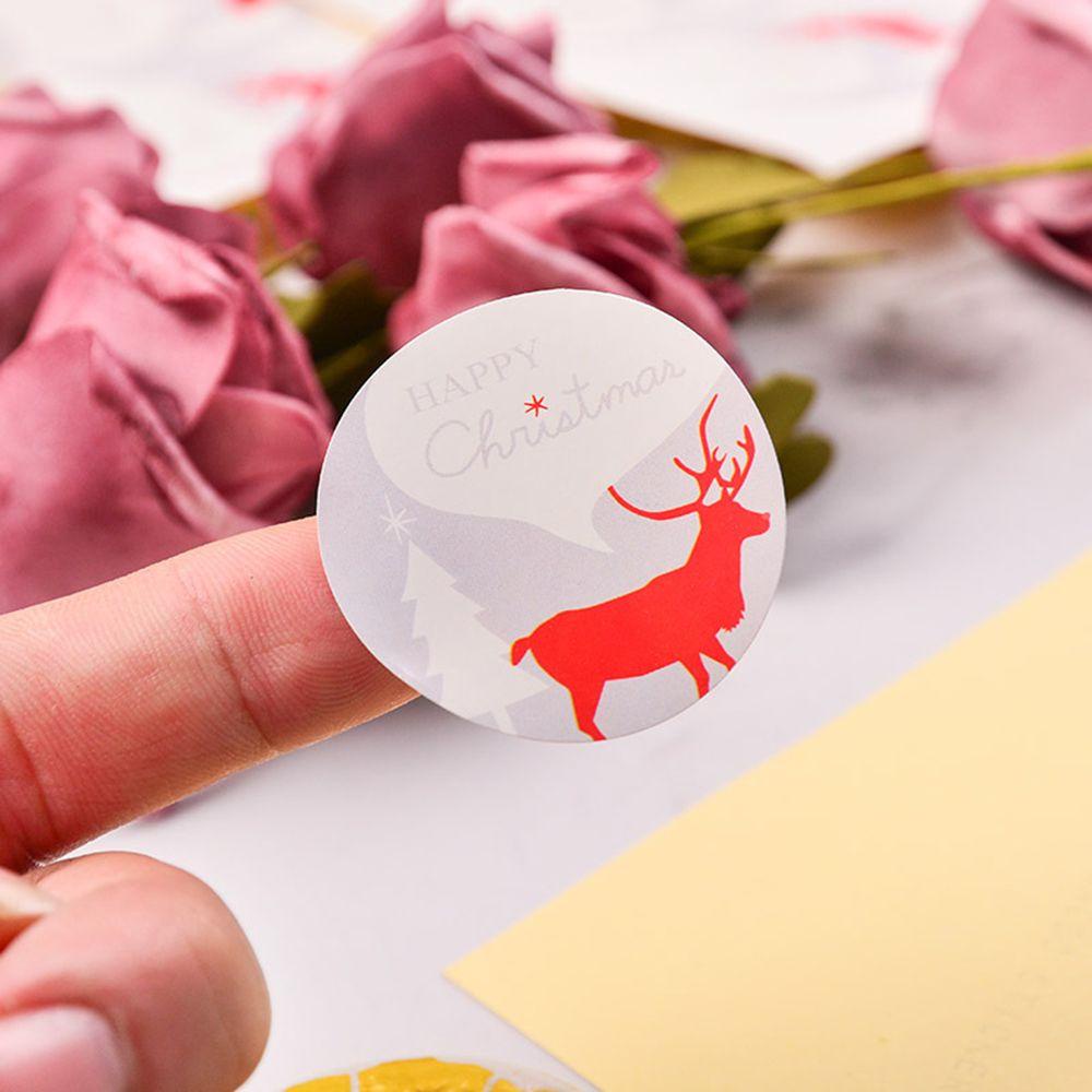 Populer 10lembar Kertas Hadiah Stiker DIY Sealing Biskuit Paket Self Adhesive Xmas Ornament