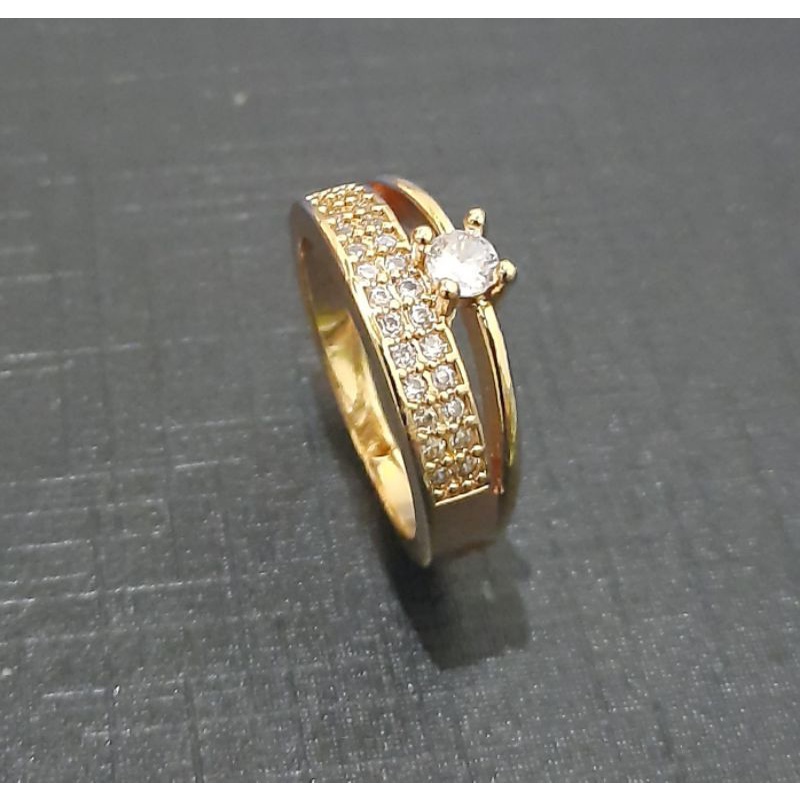 Cincin Xuping Wanita Berhias Permata Untuk Terlaris