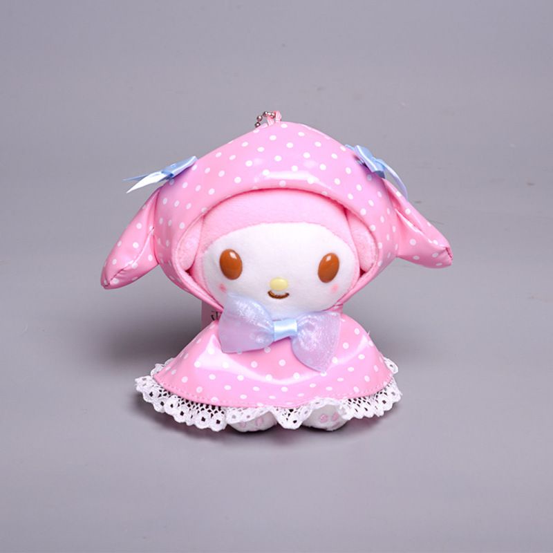 Sanrio Kuromi Plush My Melody Cinnamonroll Raincoat Plush Doll Pendant Backpack Ornament Decor Gifts