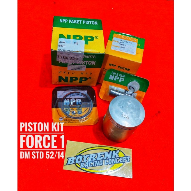 PISTON KIT SET SEHER FORCE 1 NPP OVERSIZE STD s/d 200