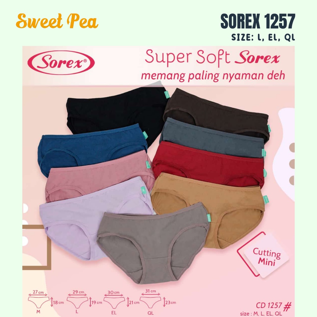 SOREX CD Wanita art 1257 Model Mini size L EL QL Karet Tipis Super Soft Bisa COD