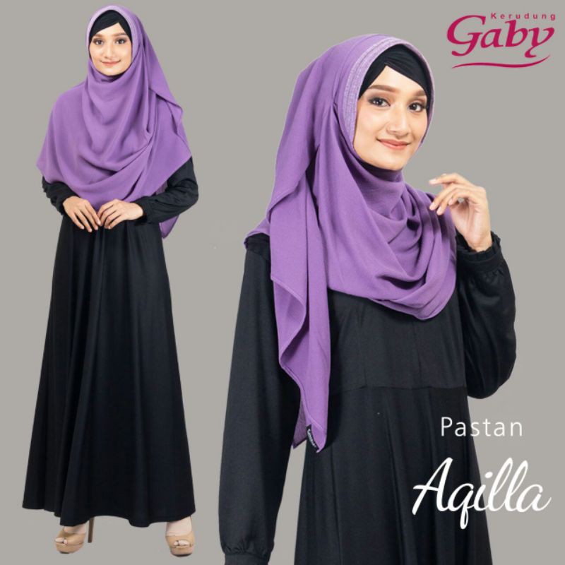 Gaby - Kerudung Pashmina Aqilla Bubble Crepe Pashmina Instan 2 Lubang Jilbab Hijab Instan