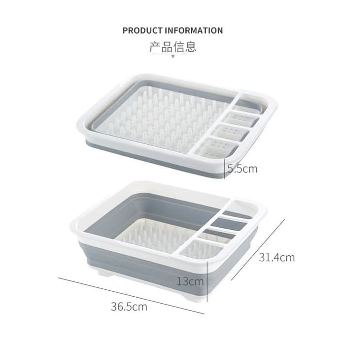 Rak Pengering Piring Lipat Plastik Silicon Serbaguna ORIGINAL.