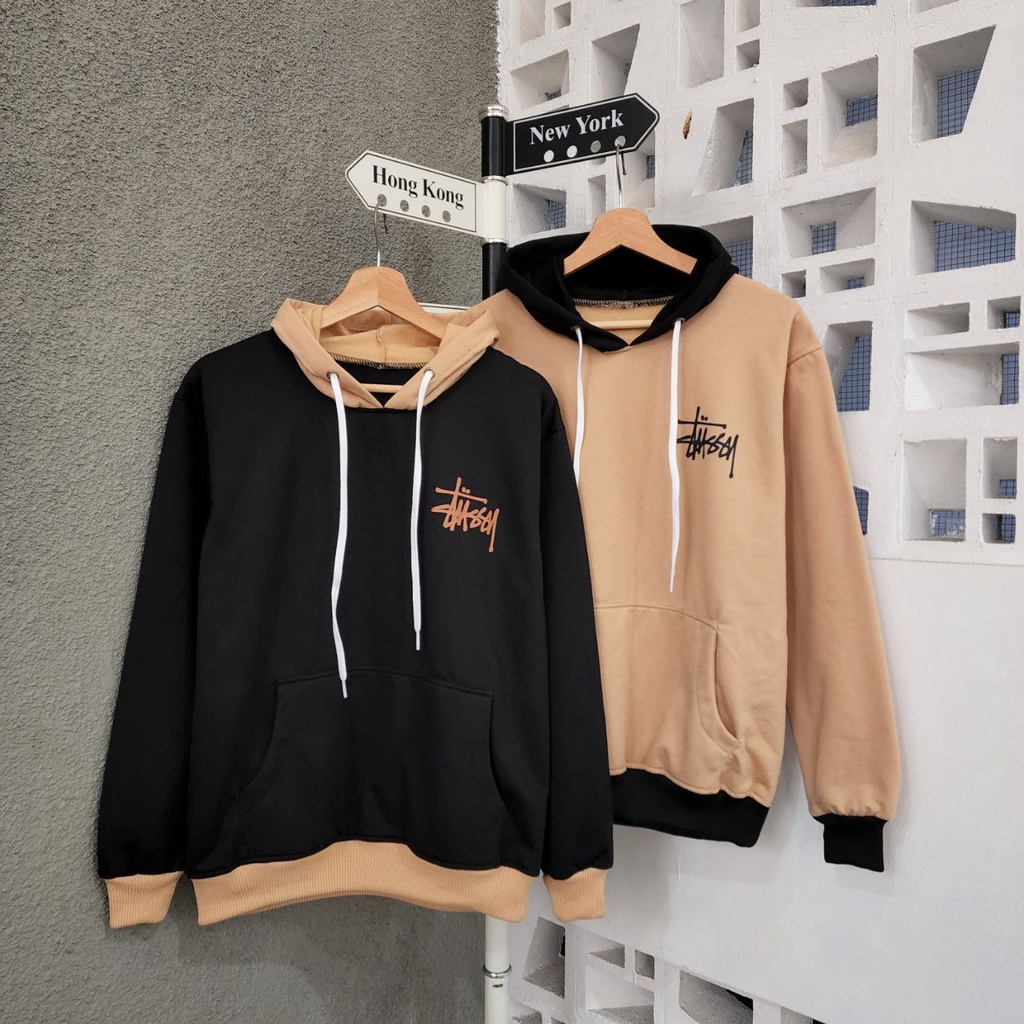 ( isi 2 pcs ) jaket sweater couple pasangan Stusi combi hodie / jaket pasangan pacar / jaket couple 