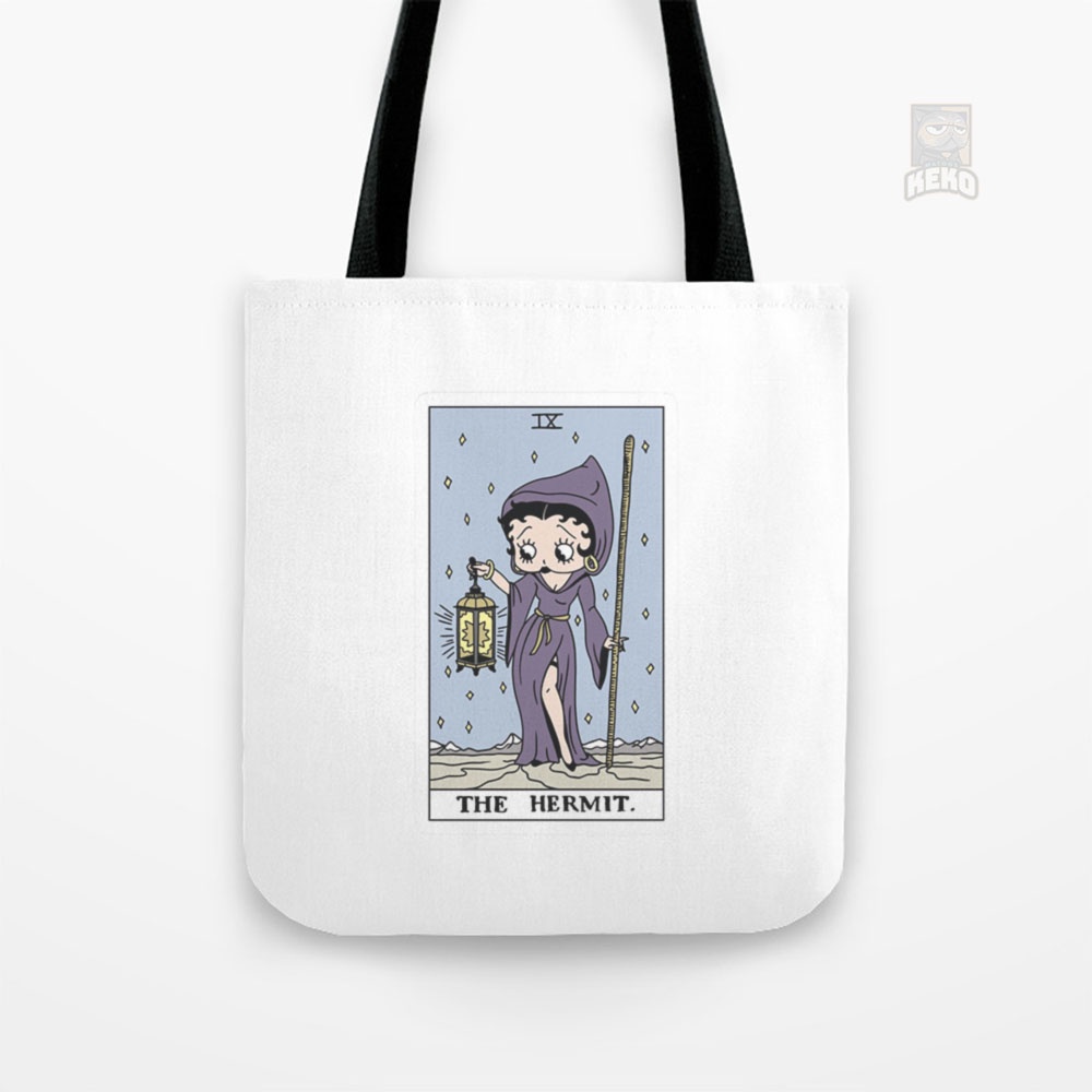 Tote Bag kanvas Betty Boop Tarots The Hermit