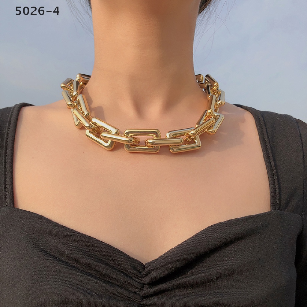 5026-4 Punk Hip Hop Choker Chunky Chain Necklace Statement Fashion Charm Jewelry 5026-4