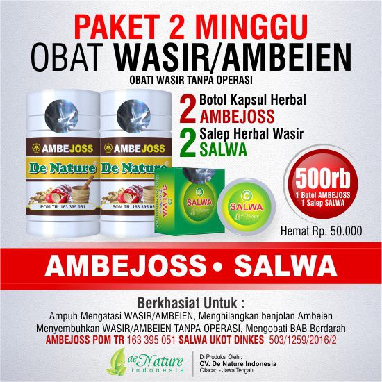 DISKON! 5 Rekomendasi Pasti ASLI Obat WASIR atau AMBEIEN aman di
konsumsi Pria Wanita Terpercaya Terlaris!