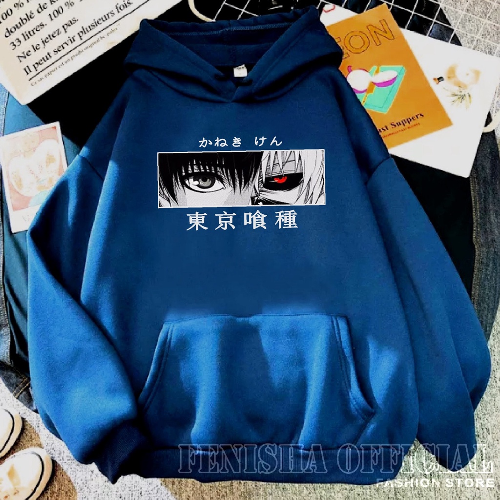 FenishaStore Sweater Hoodie Wanita Anime Tokyo Ghoul Kaneki Ken Eyes