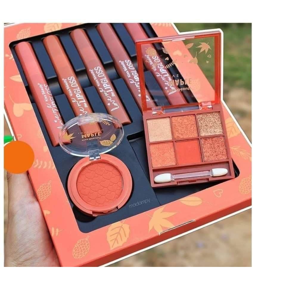 [Per Set ] Kiss Beauty Maple Suit Make Up Set 3in1 Eyeshadow, Blush On, Lipcream