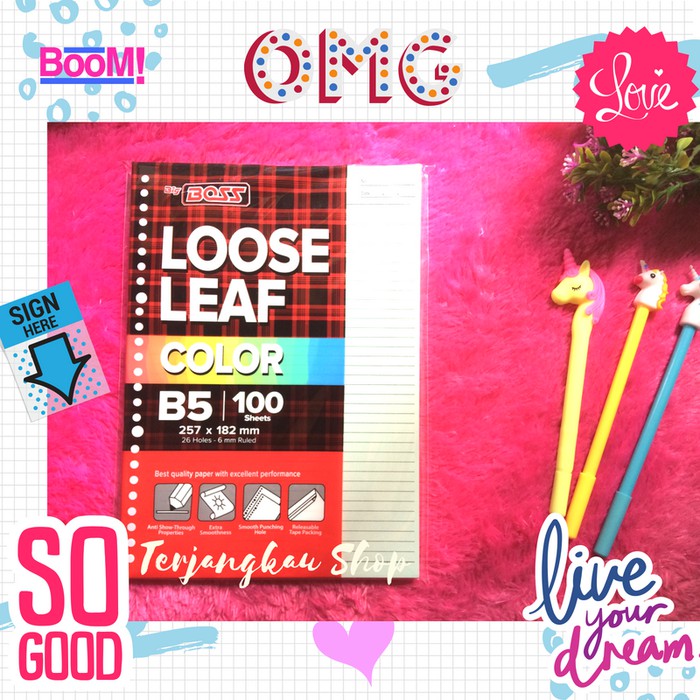 

Jual Loose Leaf / Kertas File Isi Binder Warna 20 Ring Murah