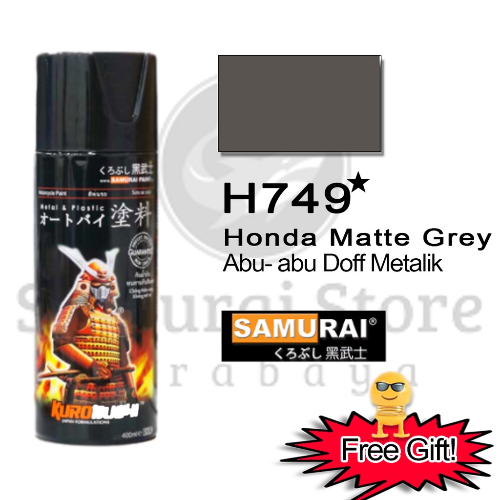 Samurai Paint Honda Matte Grey H749 ☆ Abu Abu Metalik 400 ml - Cat Semprot Pilox Aerosol