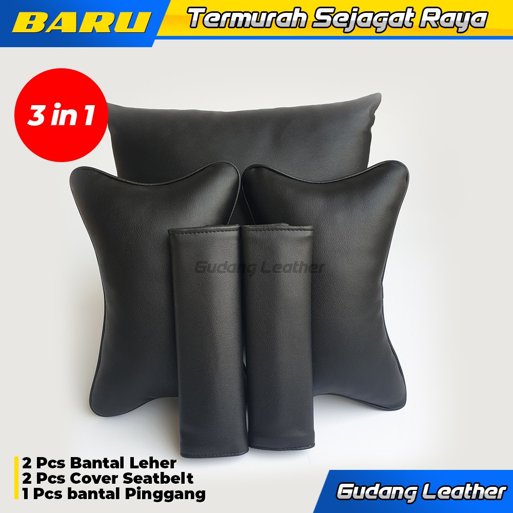 Bantal mobil Kulit - Set 3 in 1