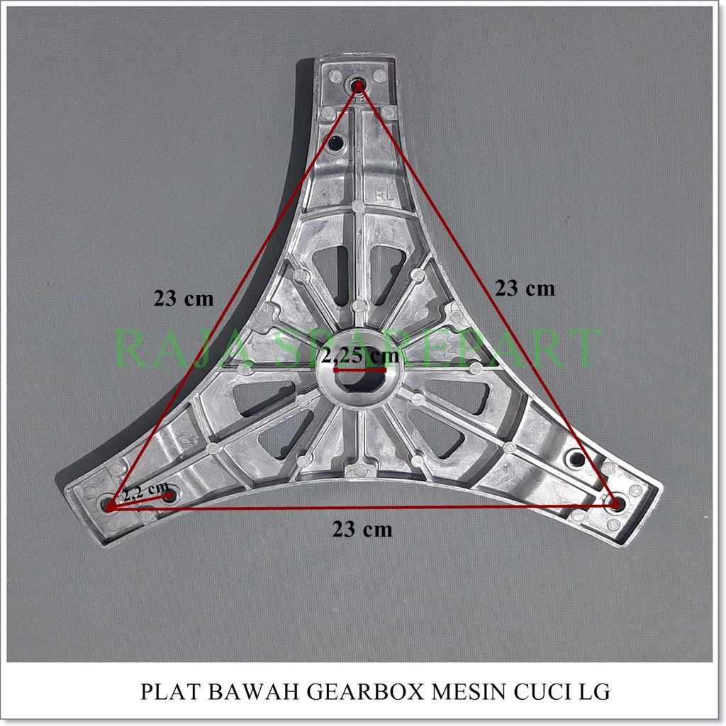 Segitiga Tabung / Plat Bawah Mesin Cuci LG TOP LOADING 233mm