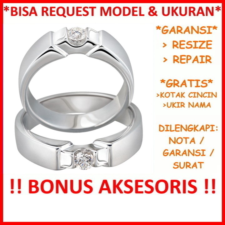 Gratis Ukir Nama Garansi Silver Asli Bisa Pesan Model Cincin Kawin Couple Perak Tunangan Nikah Id542