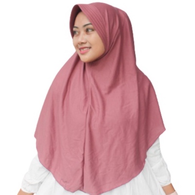 Jilbab Khimar Pinguin XL/Hijab Instan Harian Kaos Polos Jumbo Murah