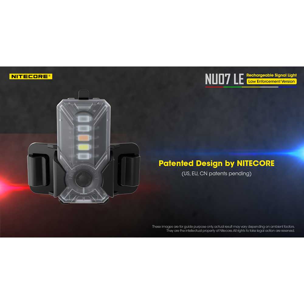 NITECORE NU07 LE Lampu Sinyal LED USB Rechargeable 15 Lumens