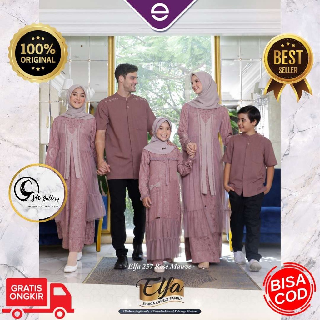 SARIMBIT ETHICA ELFA 257 ROSE MAUVE ( KAHFI 196 KAGUMI 257 KAGUMI KIDS 123 KAHFI KIDS 145 )