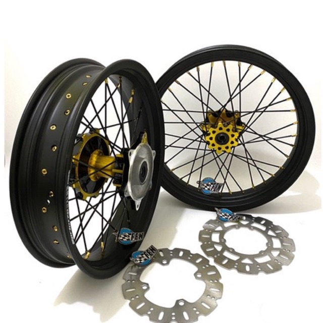 Paketan Pelek Velg Sumo Supermoto CRF 150 17 tromol CRF + piringan pemasangan pnp