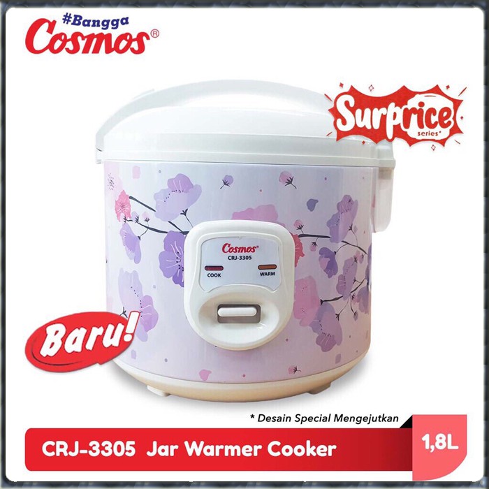 Rice Cooker Cosmos CRJ 3305 | CRJ-3305 | CRJ3305 1.8 Liter Random Motif
