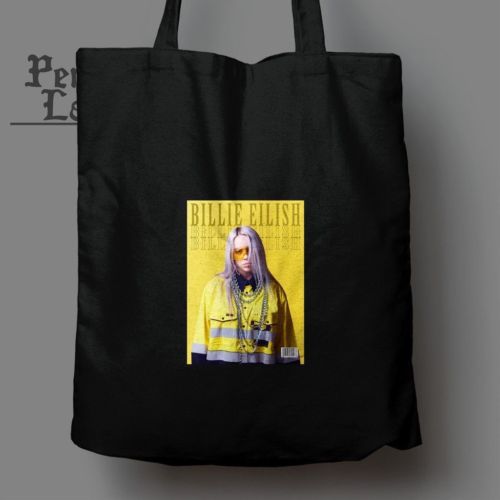 BILLIE EILISH Totebag Tas Jinjing Pria Wanita Kekinian Desain Aesthetic Penawaran Spesial