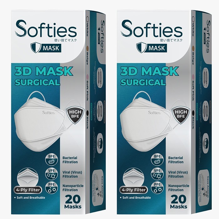 MASKER SOFTIES 3D 4 PLY ISI 20 PCS