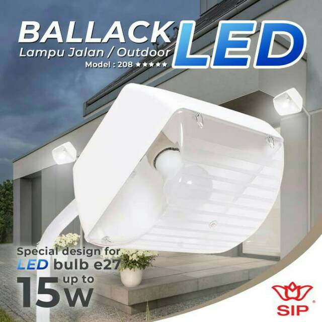 Casing Plastik Lampu Outdoor untuk LED atau Bohlam E27 (Material Berkualitas) tipe 208od