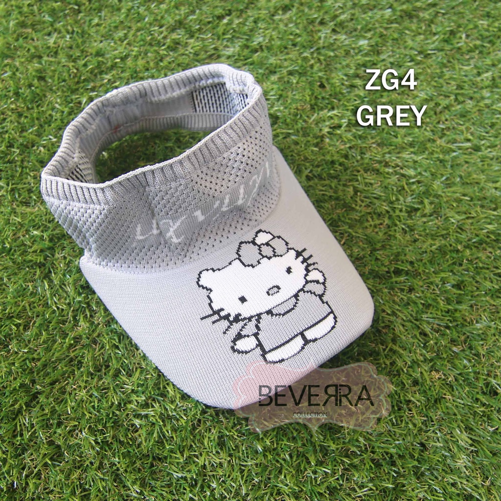 TOPI ANAK RAJUT VISOR PANTAI SUNSHADE MOTIF KARTUN BASEBALL ANTI UV ANAK KECIL LUCU LUCU - ZH-ZG4 GREY