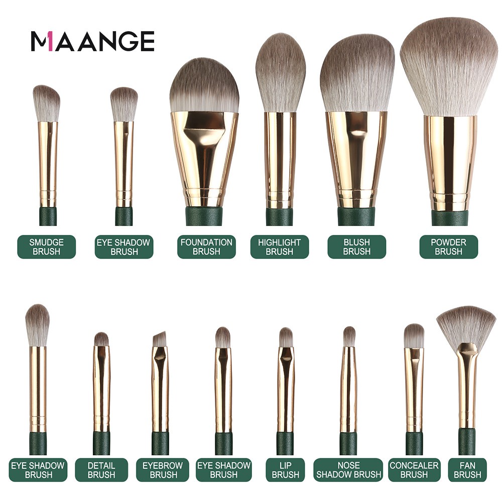 MAANGE 14Pcs Makeup Brush Set Soft Fluffy Hair Brush Set Cosmetics With Bag Beauty Tool Kit Makeup Accessories