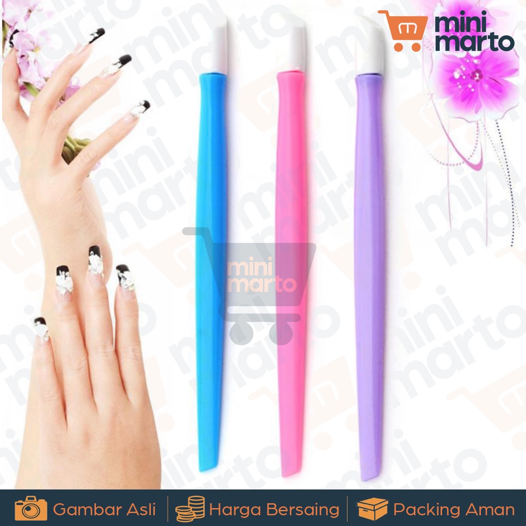 Stik Pusher Kutikula 3 Warna Untuk Manicure Cuticle Pusher Nail Art Tools Stick Plastic - Minimarto