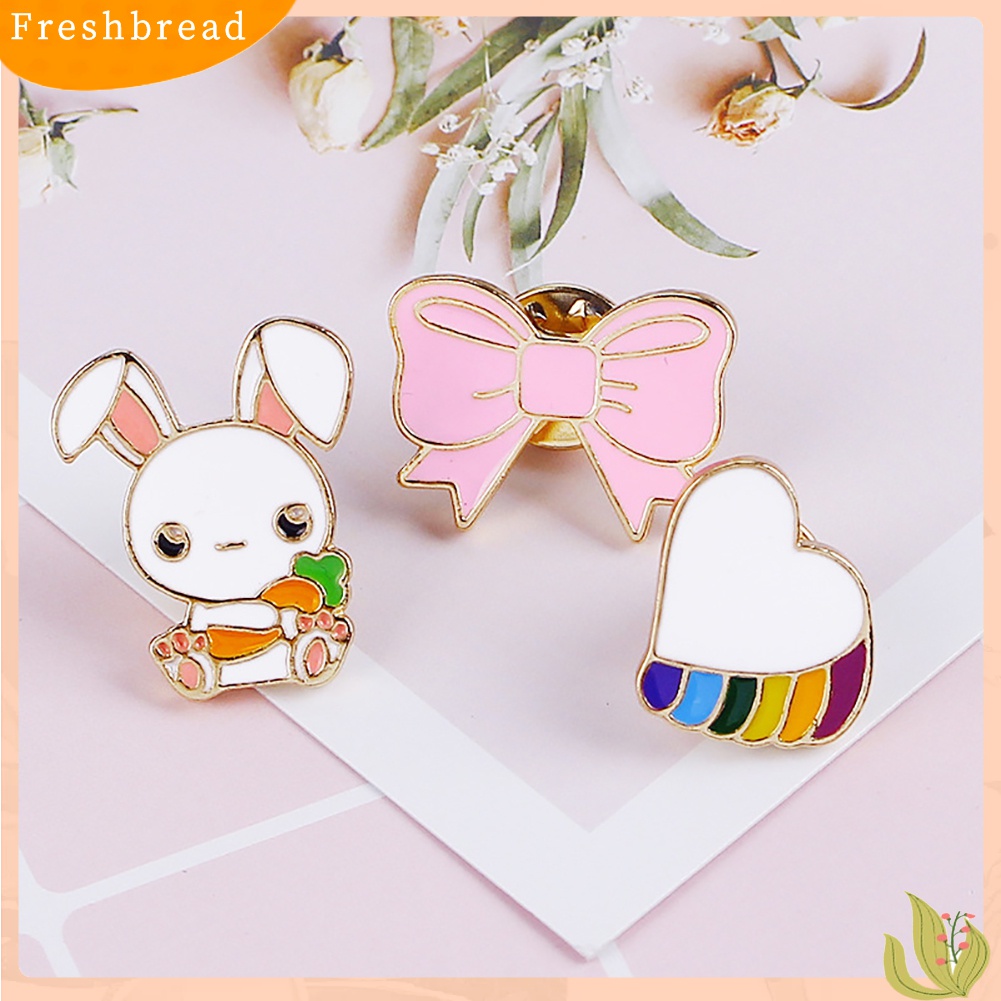 ? Fresh ? Bros Pin Enamel Motif Kartun Hewan Kelinci Lucu untuk Dekorasi Perhiasan