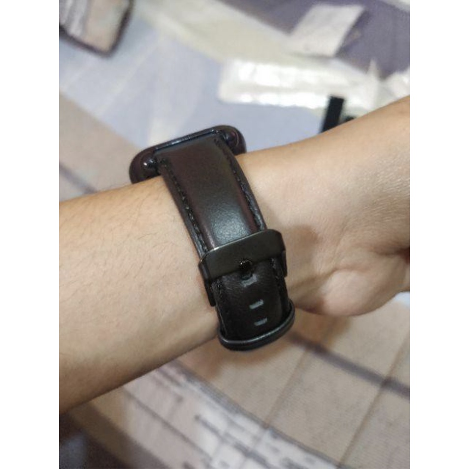 Tali Jam 20mm Watch Strap Garmin Forerunner 55 - Genuine Classic Leather Kulit