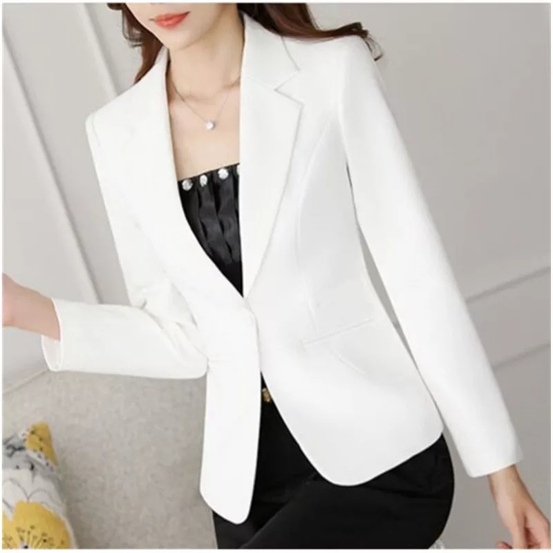 BLAZER WANITA FORMAL SANTAI CASUAL PUTIH PANJANG - BLAZER KERJA WANITA WARNA PUTIH