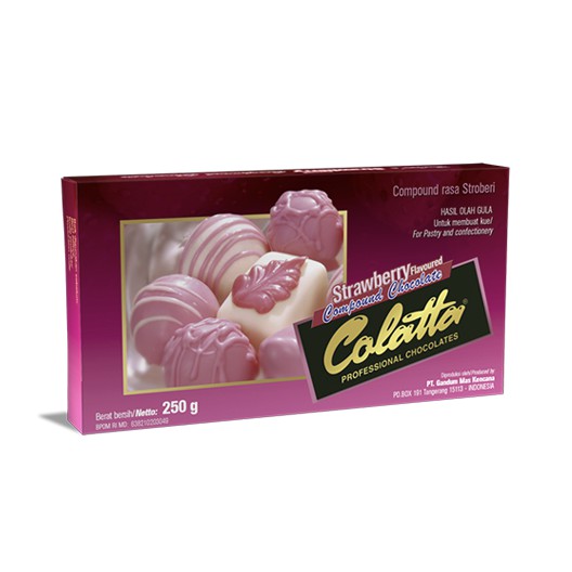 COKLAT COLATTA STRAWBERRY COMPOUND 250 gr (BUKAN REPACKED !!!)