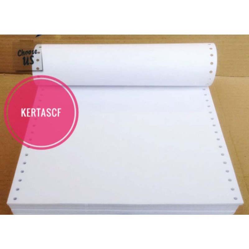 

KertasCF Kertas continuous form/kertas komputer berlubang 1ply ukuran A4:2