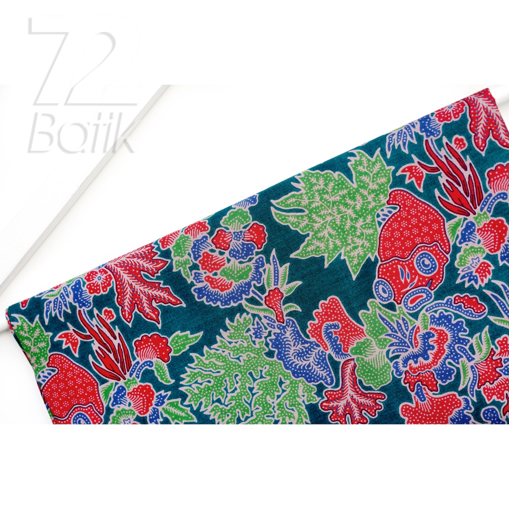 BAHAN BATIK PREMIUM Katun Motif Ikan Koi Warna Hijau Nila Biru 722818 Cap 72 Jarik Jarit Samping Kebat Panjang Batik Katun Modern Premium Bahan Seragam Batik Pernikahan Kantor Keluarga Murah Kamen Jadi Batik Bali Lembaran