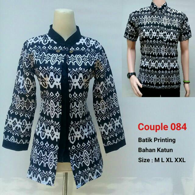 COUPLE BATIK BLUS DAN KEMEJA 084 BAHAN KATUN HALUS NYAMAN DAN ADEM DIPAKAI SIZE M, L, XL, XXL 123456