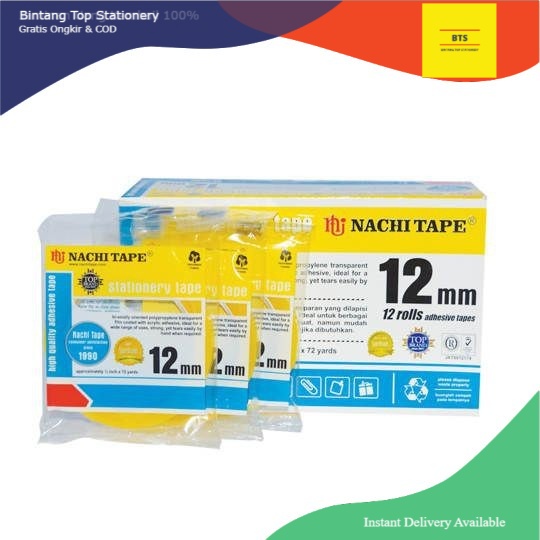 

[BTS] Solasi Isolasi Selotip Solatip NACHI TAPE 12MM ISI 12 ROL