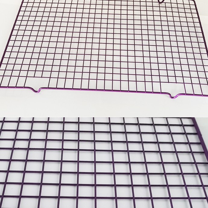 Pink / Purple Carbon steel Cooling Rack 40x25x2cm / rak pendingin kue/ cooling rack color/ cooling rack carbon steel/ tidak untuk dalam oven/ rak pendingin makanan