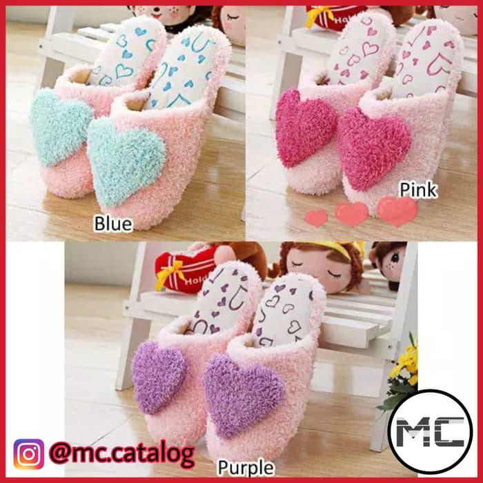  SANDAL  RUMAH SENDAL TIDUR  HOME INDOOR BULU LOVE SLIPPER 