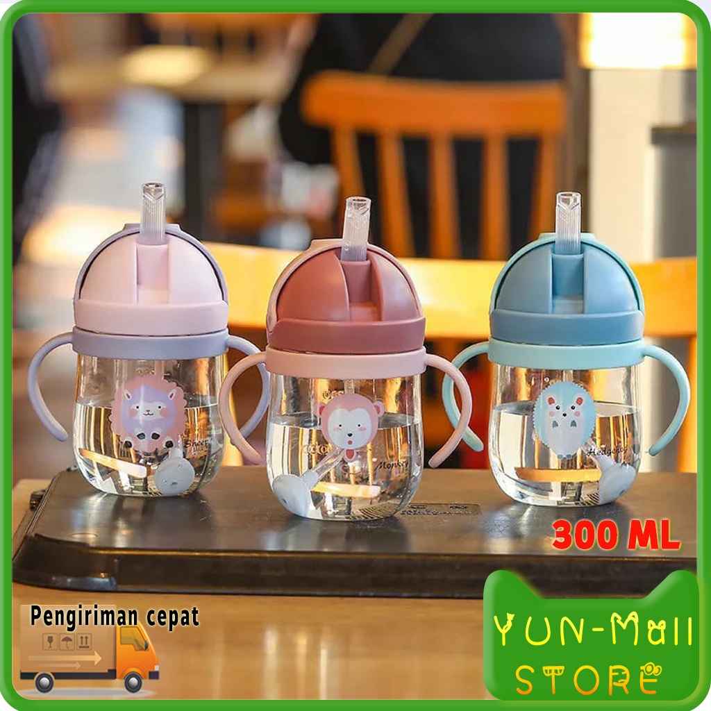 【COD+Dalam stok+Pengiriman Cepat】YUN Mall Botol Minum   Bayi Gelas Anak Botol Minum Bayi Gelas Anak Balita Botol Air Training Cup Baby Anti Bocor Import 300ml