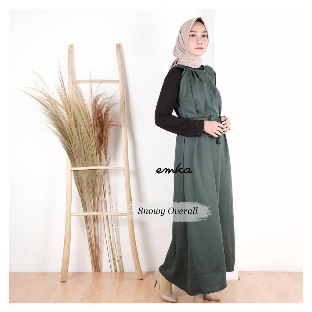 [Bayar Ditempat] Jumpsuit Wanita Snowy Overall Kekinian Terbaru
