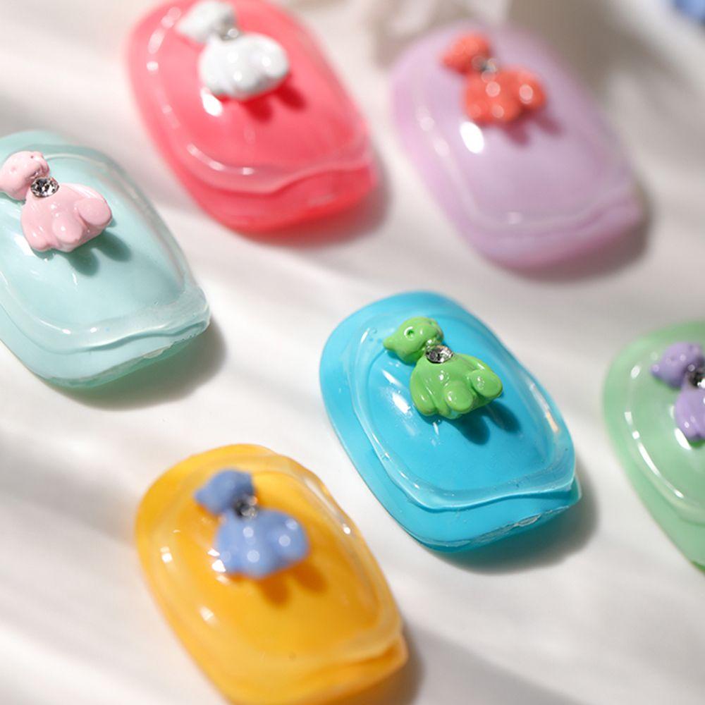 Augustina Bear Nail Art Perhiasan Logam Lucu Kartun Berlian Beruang DIY Nail Art Ornamen