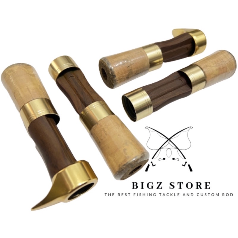 REEL SEAT WOODEN SIZE 16 SPINNING DAN BC MOTIF KAYU DENGAN MAHKOTA CORK BAHAN CUSTOM JORAN NON FUJI 