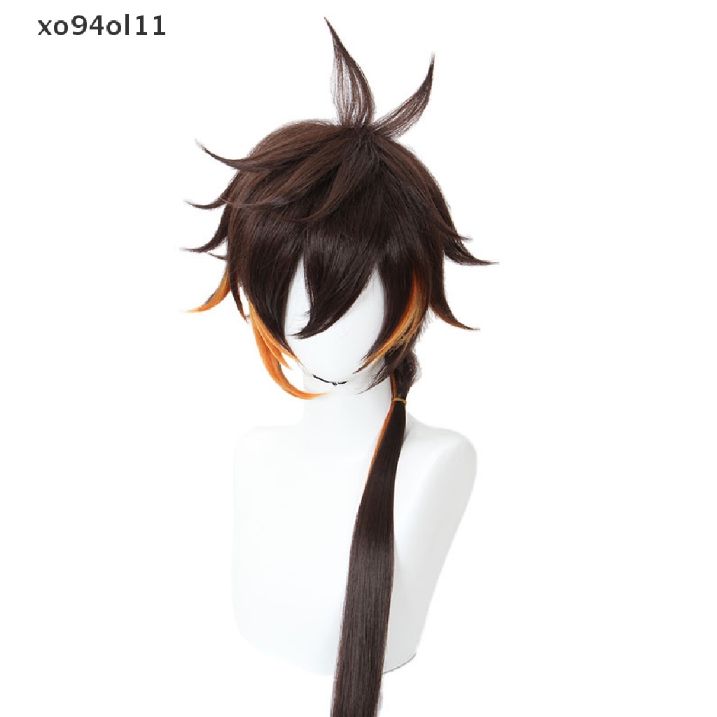 Wig cosplay Anime XO Game Genshin Impact ZhongLi Untuk Pesta Halloween Karnaval Dewasa